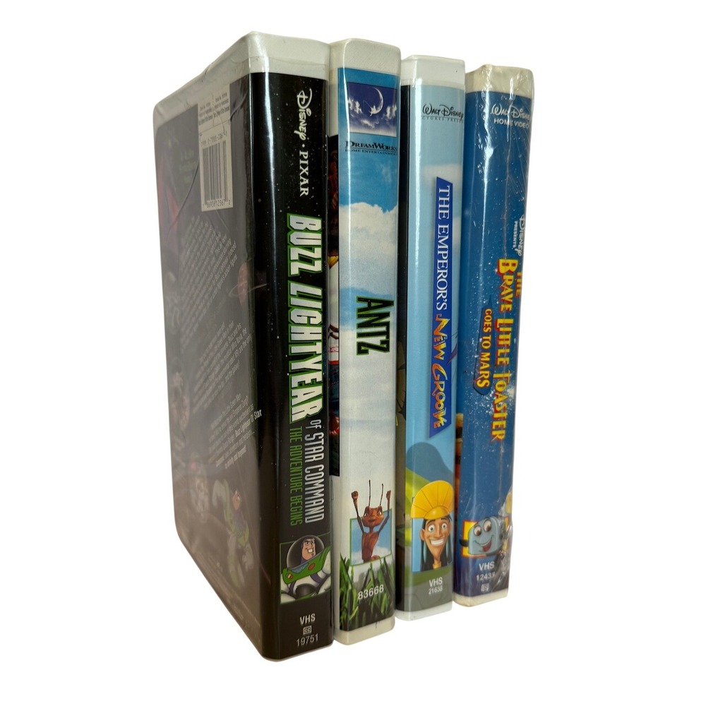 Disney Pixar Buzz Lightyear Antz Emperors New Groove Brave Little Toaster VHSLot